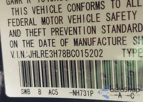 2011 Honda Cr-V Ex-L from USA, damaged, VIN JHLRE3H78BC015202